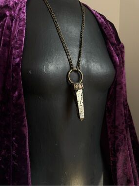Pyrite Ethiopian opal necklace pendant talisman jewelry for manifesting boho